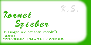 kornel szieber business card